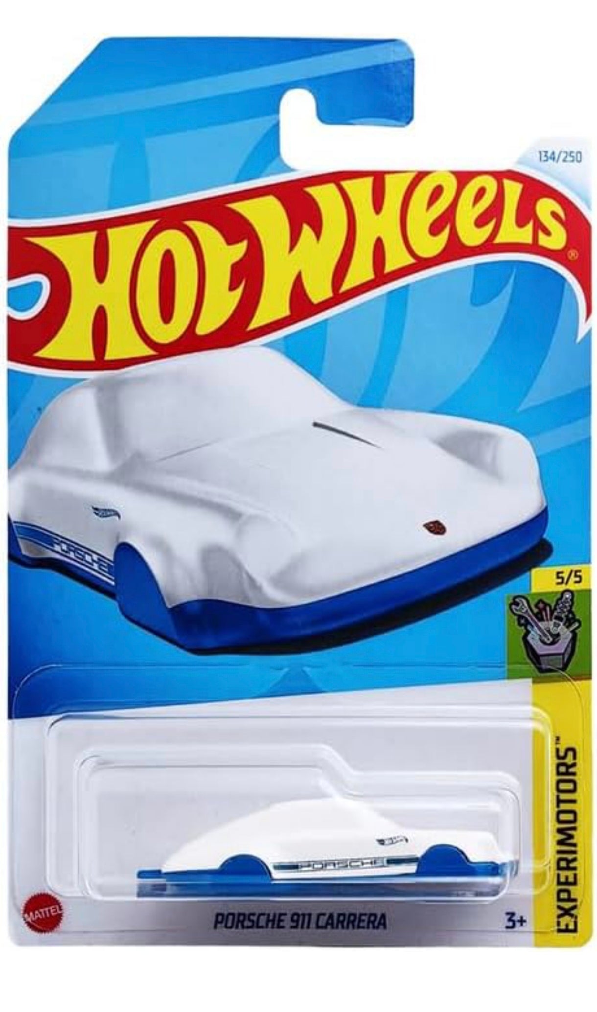 Hot Wheels Porsche 911 Carrera Experimotors for Ages 3 and Up (White)