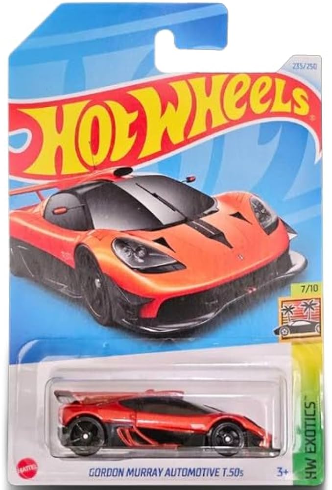 Hot Wheels Gordon Murray Automotive T.50s, 1:64 Scale, Orange, HW Exotics 7/10