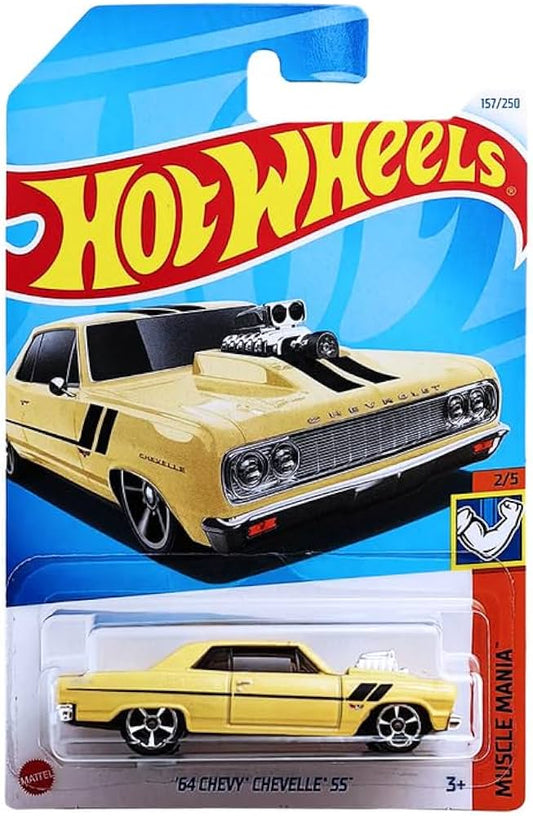 Hot Wheels 64 Chevy Chevelle SS Muscle Mania for Ages 3 and Up (Yellow)