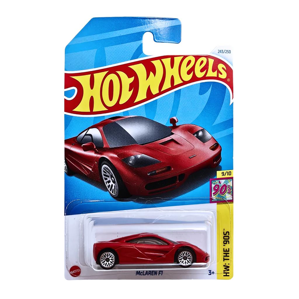 Hot Wheels 1:64 Scale McLaren F1 HW The 90S for Ages 3 and Up by Small CLAP (Red)